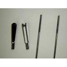 380mm Long Steel Pushrods with M2 Thread and Adjustable Steel Clevises x2