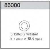 W5802 5.1X8X0.2mm Shim Washer 0.2, Team C W5802 5.1X8X0.2mm Shim Washer 0.2, Team C