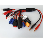 V2 Squid Multi Charge Lead - 11 Plugs: 1.JST female 2. SPM/JR/Fut. Servo female, 3.Alligator, 4. SPM/JR Tx charge, 5.FUT Tx charge, 6. Deans, 7.Traxxas, 8.EC3 device, 9.XT60 device, 10. Tamiya, 11. EC5 device V2 Squid Multi Charge Lead - 11 Plugs: 1.JST female 2. SPM/JR/Fut. Servo female, 3.Alligator, 4. SPM/JR Tx charge, 5.FUT Tx charge, 6. Deans, 7.Traxxas, 8.EC3 device, 9.XT60 device, 10. Tamiya, 11. EC5 device