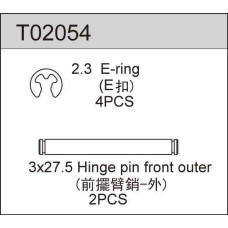 Hinge Pin Front Outer All 2wd Except TC02 EVO Hinge Pin Front Outer All 2wd Except TC02 EVO
