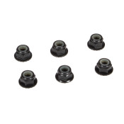 4mm Aluminum Serrated Lock Nuts, Black (6) by TLR SRP $41.57