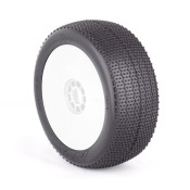 1:8 BUGGY RASP (SUPER SOFT) EVO WHEEL PRE-MOUNTED WHITE by AKA SRP $90.00