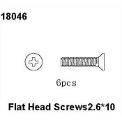 Flat Head Screws 2.6*10, RCPRO 1/18 MT Flat Head Screws 2.6*10, RCPRO 1/18 MT