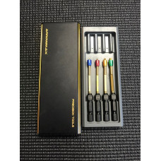AM Power Tool Tip Set 4 Pieces Metric 1.5, 2, 2.5, 3mm With Alu Case  Black Golden by Arrowmax SRP $82.83