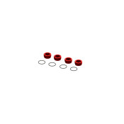 Aluminum Front Hub Nut Red (4) inc O-Rings by ARRMA Aluminum Front Hub Nut Red (4) inc O-Rings by ARRMA