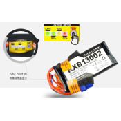 Dual Sky RXB13002 1300mah 2S 7.4v 20C LiPo Receiver RX Battery with Servo Connector and XT60 73g 70x33x14mm With Battery Percentage Indicator (IMV) SRP $40.78