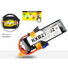 Dual Sky RXB27002 2700mah 2S 7.4v 20C LiPo Receiver RX Battery with Servo and XT60 Connector 132g 105x34x17mm With Battery Percentage Indicator (IMV) SRP $66.50