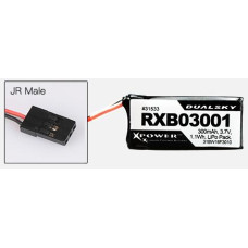 Dual Sky RXB03001 300mah 1S 3.7v 25C LiPo DLG Receiver Battery with Servo Connector 8.5g 37x18x7mm SRP $12.70