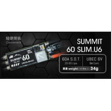 Dual Sky SUMMIT 60 SLIM U6 60Amp 2-6S Lipo Brushless ESC, 6V 5Amp UBEC Slim Glider ESC F5J 34g With Wire 57x17x7.1mm SRP $133.92 Dual Sky SUMMIT 60 SLIM U6 60Amp 2-6S Lipo Brushless ESC, 6V 5Amp UBEC Slim Glider ESC F5J 34g With Wire 57x17x7.1mm SRP $133.92