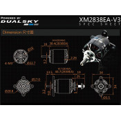 Dual Sky XM2838EA-10 V3 1250kv 396w 15E Brushless Outrunner Motor 91g 10x5 - 12x7E Prop .15 Glow Engine SRP $138.66