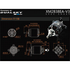 Dual Sky XM2838EA-10 V3 1250kv 396w 15E Brushless Outrunner XMotor 91g 10x5 - 12x7E Prop .15 Glow Engine SRP $138.66 Dual Sky XM2838EA-10 V3 1250kv 396w 15E Brushless Outrunner XMotor 91g 10x5 - 12x7E Prop .15 Glow Engine SRP $138.66