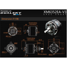 Dual Sky XM6352EA-20 V3 280kv 2624w 8S 125E Brushless Outrunner XMotor 508g 18x12 - 20x10E Prop Replaces 20cc or .95 - .120 Glow Engine SRP $368.69 Dual Sky XM6352EA-20 V3 280kv 2624w 8S 125E Brushless Outrunner XMotor 508g 18x12 - 20x10E Prop Replaces 20cc or .95 - .120 Glow Engine SRP $368.69