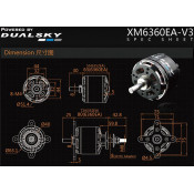 Dual Sky XM6360EA-19 V3 220kv 3800w Brushless Out Runner Motor 635g 10S Prop 20x12 -21x13 Replaces 30-35cc .140 - .170 Glow Engine SRP $427.94