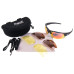Edge Sunglasses matt black TR90 frame 3 lense sets Cat 0 yellow low light, 2 beige polarized, 3 Frostech mirror, 100% UVA/B protection by Rapid Eyewear SRP $79.99 Edge Sunglasses matt black TR90 frame 3 lense sets Cat 0 yellow low light, 2 beige polarized, 3 Frostech mirror, 100% UVA/B protection by Rapid Eyewear SRP $79.99