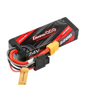 Gens Ace 2200mAh 2S 7.4V 60C Hardcase Lipo Battery with EC3 Plug 92.8x31.8x17.6mm 107g Suit 1/18 and 1/16 Cars SRP $59.68