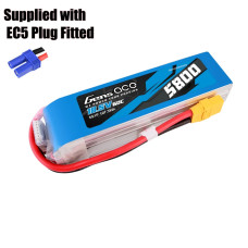 Gens ace 5800mAh 60C 18.5V 5S1P Lipo Battery Pack with EC5 Plug 669g Suitable for F3A SRP $270.48 Gens ace 5800mAh 60C 18.5V 5S1P Lipo Battery Pack with EC5 Plug 669g Suitable for F3A SRP $270.48
