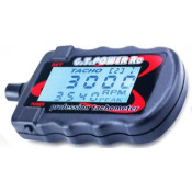 Tachometer (red), 2-9 blades, RPM 0-999999, peak RPM, back lit LCD screen, auto off, 39g, 90x54x16mm, Uses CR2032 battery by GT Power