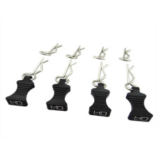1/10 Black Aluminum EZ Pulls (4) Body Clips (8) by Hot Racing SRP $17.12