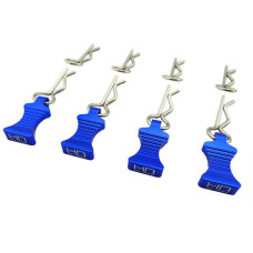 1/10 Blue Aluminum EZ Pulls (4) Body Clips (8) by Hot Racing SRP $17.12