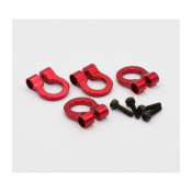 1/10 Scale Aluminum Red Tow Shackle D-Rings (4) by Hot Racing SRP $37.56