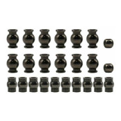 Complete 22-Piece black chrome Pivot Ball Set Arrma 1:10 by Hot Racing SRP $40.26