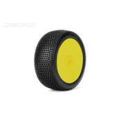 BLOCK IN:1/8Buggy/Dish/Yellow Rim/Ultra Soft/Glued MTD Tires (2) By Jetko SRP $44.11