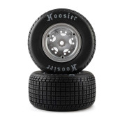 Losi Hoosier Tires, Soft, Mounted, Satin Aluminum, Left/Right (2): 22S DLM