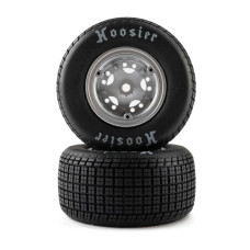 Losi Hoosier Tires, Soft, Mounted, Satin Aluminum, Left/Right (2): 22S DLM Losi Hoosier Tires, Soft, Mounted, Satin Aluminum, Left/Right (2): 22S DLM