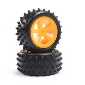 4 Row Rear Tires, Mounted, Orange (2): Mini JRX2 by Losi SRP $47.87