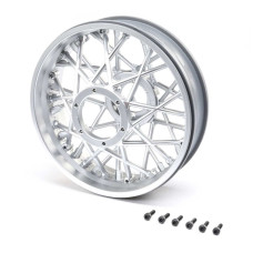 Rear Wheel Set, Satin Chrome: Promoto-MX by LOSI