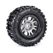 Limited Edition Trencher Pro-Loc F/R Mounted 24mm Gray/Black Impulse (2) for X-Maxx by Proline SRP $179.28