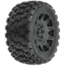 1/6 Badlands MX57 Front/Rear 5.7ö Tires Mounted on Raid 8x48 Removable 24mm Hex Wheels (2): Black by Proline SRP $158.58 1/6 Badlands MX57 Front/Rear 5.7ö Tires Mounted on Raid 8x48 Removable 24mm Hex Wheels (2): Black by Proline SRP $158.58