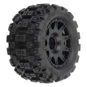 Badlands MX 1.85' All-Terrain Truck Tires (4) Mounted on Raid Black 12mm Hex Wheels for Granite GROM 4x4 Front or Rear by Proline SRP $74.11