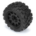 Badlands MX 1.85' All-Terrain Truck Tires (4) Mounted on Raid Black 12mm Hex Wheels for Granite GROM 4x4 Front or Rear by Proline SRP $74.11