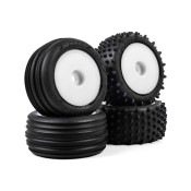 Edge Front / Step Pin Rear Tires Mounted 7mm White (4): Losi Micro-T by Proline SRP $56.85