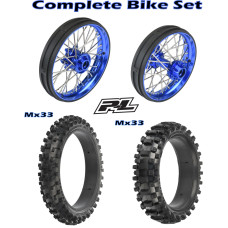 1/4 Pro-Spec Aluminum V2 Bead Complete Bike F/R Wheel/MX33 Tire Combo Set MTD on Sleeve, Blue: Promoto-MX by Proline SRP $444.42 1/4 Pro-Spec Aluminum V2 Bead Complete Bike F/R Wheel/MX33 Tire Combo Set MTD on Sleeve, Blue: Promoto-MX by Proline SRP $444.42