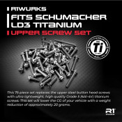 R1 WURKS Fits Schumacher LD3 Titanium upper Screw Set 75-piece set replaces upper button head screws high quality Grade 5 (6Al-4V) titanium screws SRP $223.56