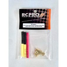 Gold 3.5mm Male/Female Brushless Motor/ESC Bullet Plug set 3pcs with Heat Shrink by RC Pro SRP $8.28