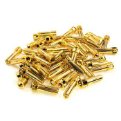 Bulk Pack of Certified Adjustable 5mm Pure Copper Gold Plated Bullet Connectors (25 pair)