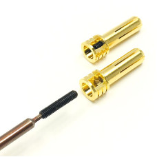 Certified Adjustable 5mm Pure Copper Gold Plated Bullet Connector, Male (2) by Trinity SRP $22.11 Certified Adjustable 5mm Pure Copper Gold Plated Bullet Connector, Male (2) by Trinity SRP $22.11