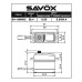 Savox STD size 5kg/cm, Coreless Heli Tail Digital Servo, 0.048 sec, 6.0V 56.4g,40.3x20.2x37.2mm SRP $148.76 Savox STD size 5kg/cm, Coreless Heli Tail Digital Servo, 0.048 sec, 6.0V 56.4g,40.3x20.2x37.2mm SRP $148.76
