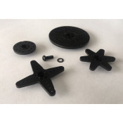 SAVOX Horn Set. 1ea. 4 & 5 arm, 20mm & 45mm round. Suit Standard Size Servo w/25T Spline. (Futaba)