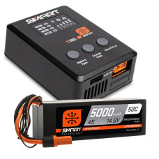 Smart Powerstage Surface Bundle: 5000mAh 4S 50C LiPo Battery (IC5) / 100W S100 Charger by Spektrum SRP $265.65