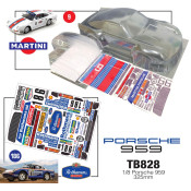 1/8 GT 325mm WB Short Chassis Porsche 959 Rothmans Decal Sheet by Team C SRP $155.77 1/8 GT 325mm WB Short Chassis Porsche 959 Rothmans Decal Sheet by Team C SRP $155.77