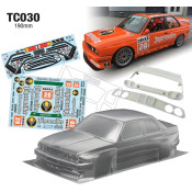 1/10 BMW E30 W/3D Wing and Grill 190mm Jägermeister Decal Sheet by Team C SRP $138.83 1/10 BMW E30 W/3D Wing and Grill 190mm Jägermeister Decal Sheet by Team C SRP $138.83