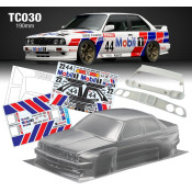 1/10 BMW E30 W/3D Wing and Grille 190mm Mobil1 Decal Sheet by Team C SRP $142.14 1/10 BMW E30 W/3D Wing and Grille 190mm Mobil1 Decal Sheet by Team C SRP $142.14