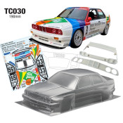 1/10 BMW E30 W/3D Wing and Grille 190mm Mr Juicy Decal Sheet by Team C SRP $142.14 1/10 BMW E30 W/3D Wing and Grille 190mm Mr Juicy Decal Sheet by Team C SRP $142.14