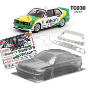 1/10 BMW E30 W/3D Wing and Grille 190mm Watson's Decal Sheet by Team C SRP $142.14 1/10 BMW E30 W/3D Wing and Grille 190mm Watson's Decal Sheet by Team C SRP $142.14