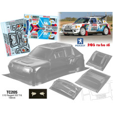 1/10 Peugeot 205 T16, 190mm by Team C SRP $107.14 1/10 Peugeot 205 T16, 190mm by Team C SRP $107.14