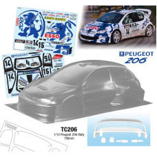 /10 Peugeot 206 Rally, 190mm by Team C SRP $109.69
